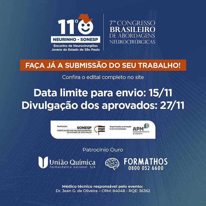 Submissão de Trabalhos para o 11º Neurinho – SONESP